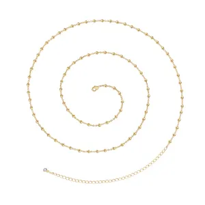 14K Gold Adjustable Sexy Waist Body Chains-Satellite Beads