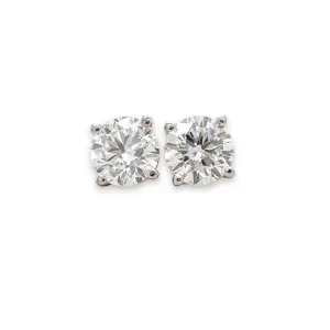 14K W Gold 1.00ctw E/VS1 Lab-Created Diamond Stud Earrings with Screw Backs