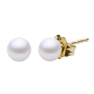 14K White Gold Pearl Stud Earrings w/ 4 --4.5 mm Pearls