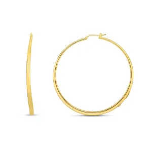 18K Designer Gold Extra Large Graduated Hoop Earrings