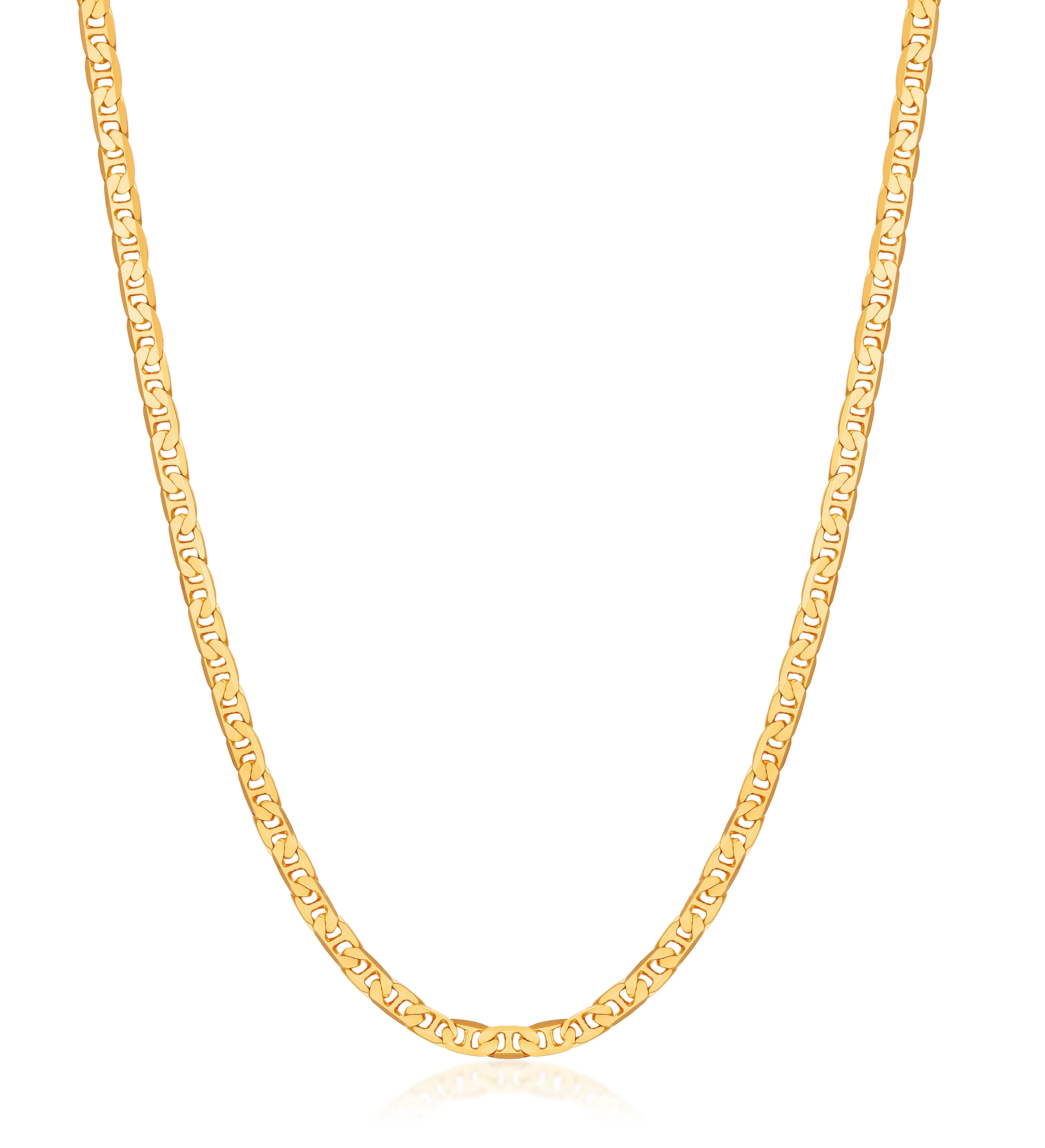 18k Gold Plated Flat Mariner 3.5MM Chain Necklace