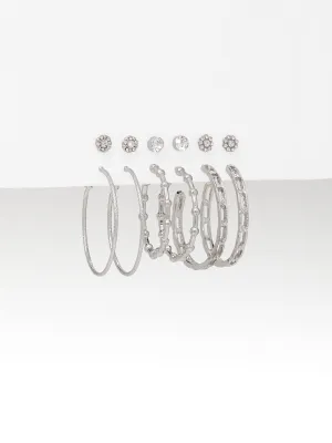 6-Piece Silver-Tone Earrings Set