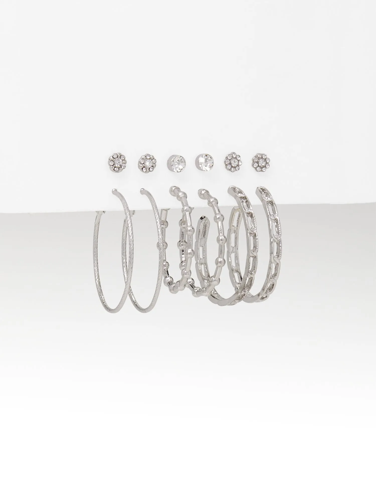 6-Piece Silver-Tone Earrings Set