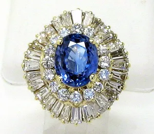 7.60ct Sapphire & Diamond Ballerina Ring