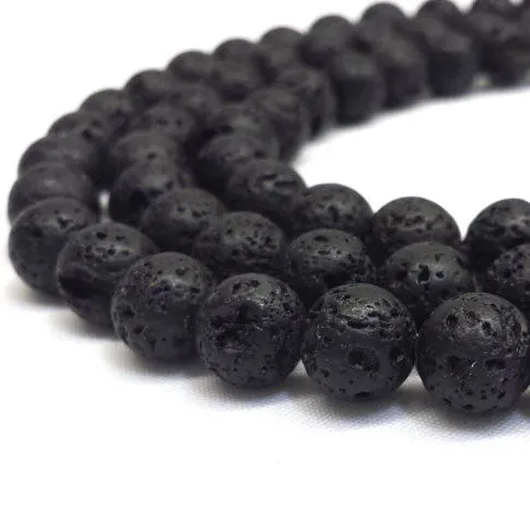 8 MM SIZE'  AA QUALITY LAVA BEADS' 46-47 BEADS APPROX SOLD BY PER LINE PACK