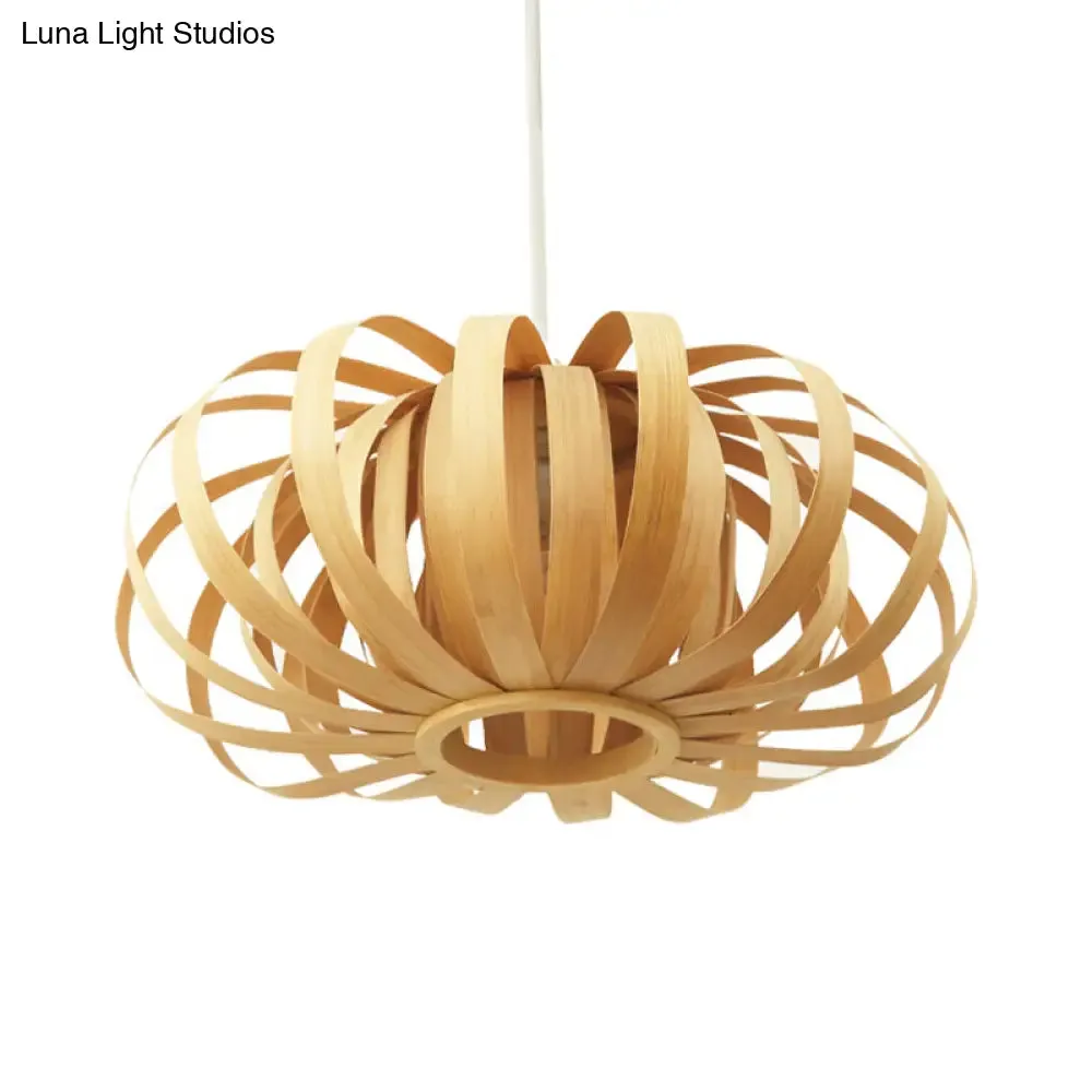 Adjustable Nordic Style Wooden Pendant Light with Oval Shape - 18"/21.5"/24.5" Width