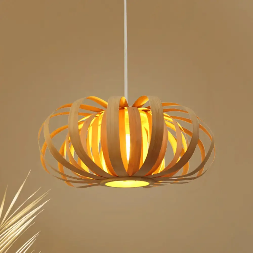 Adjustable Nordic Style Wooden Pendant Light with Oval Shape - 18"/21.5"/24.5" Width