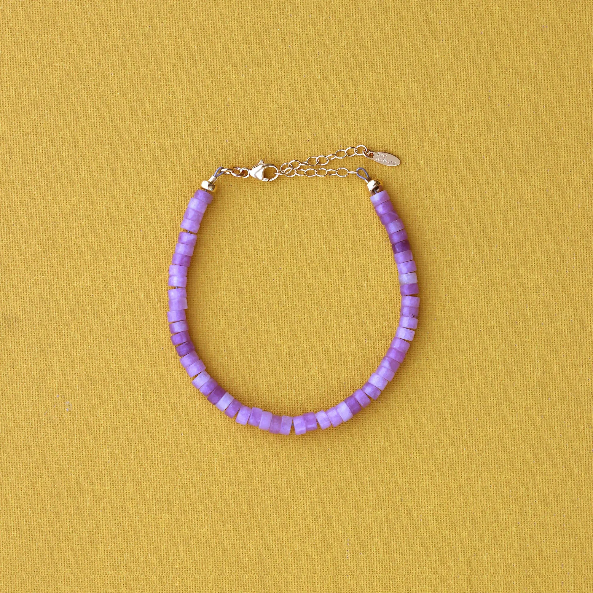 Amethyst Gemstone Heishi Bracelet