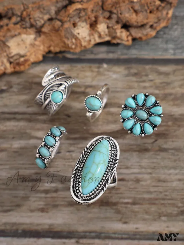 Amy Fashion - 5pcs Vintage & Fashionable & Exquisite Bohemian Ring