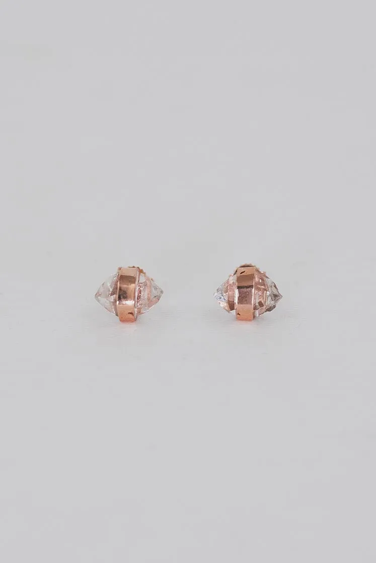 Banded Crystal Studs - Herkimer Diamond