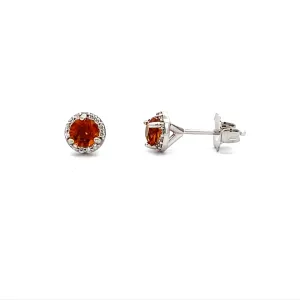 Beeghly & Co. White Gold Citrine Halo Studs