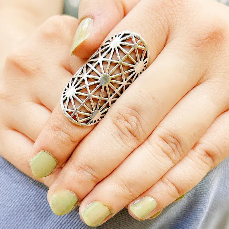 Brass Adjustable Ring for Women | Silver | Web Design