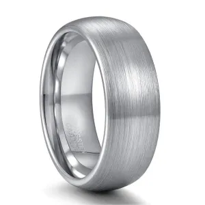 Brushed Dome Tungsten Carbide Men's Wedding Band