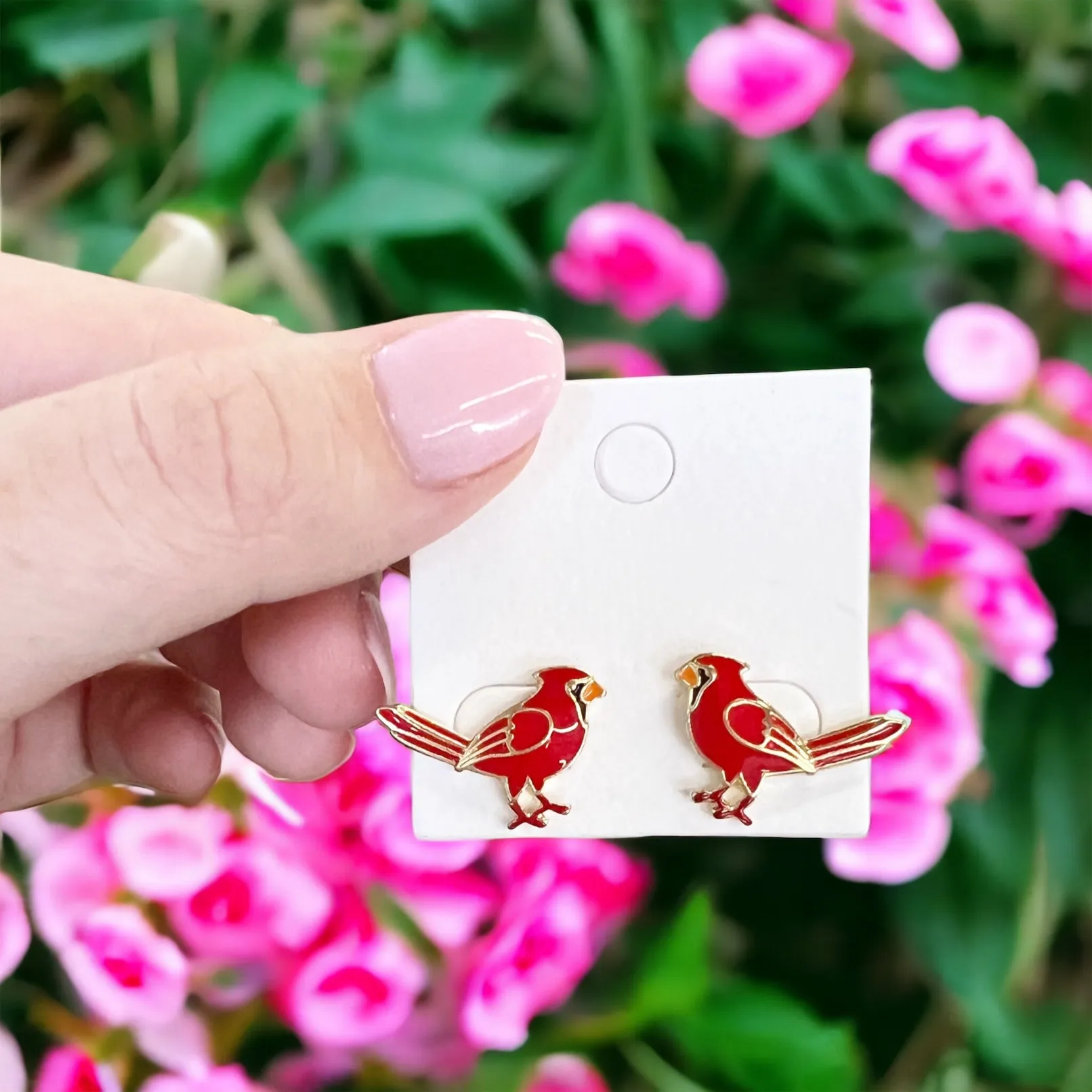 Cardinal Signature Enamel Studs by Prep Obsessed