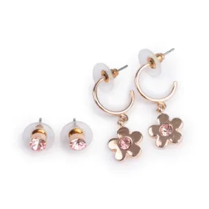 Chic Bejeweled Blooms 2 pc Earring Set