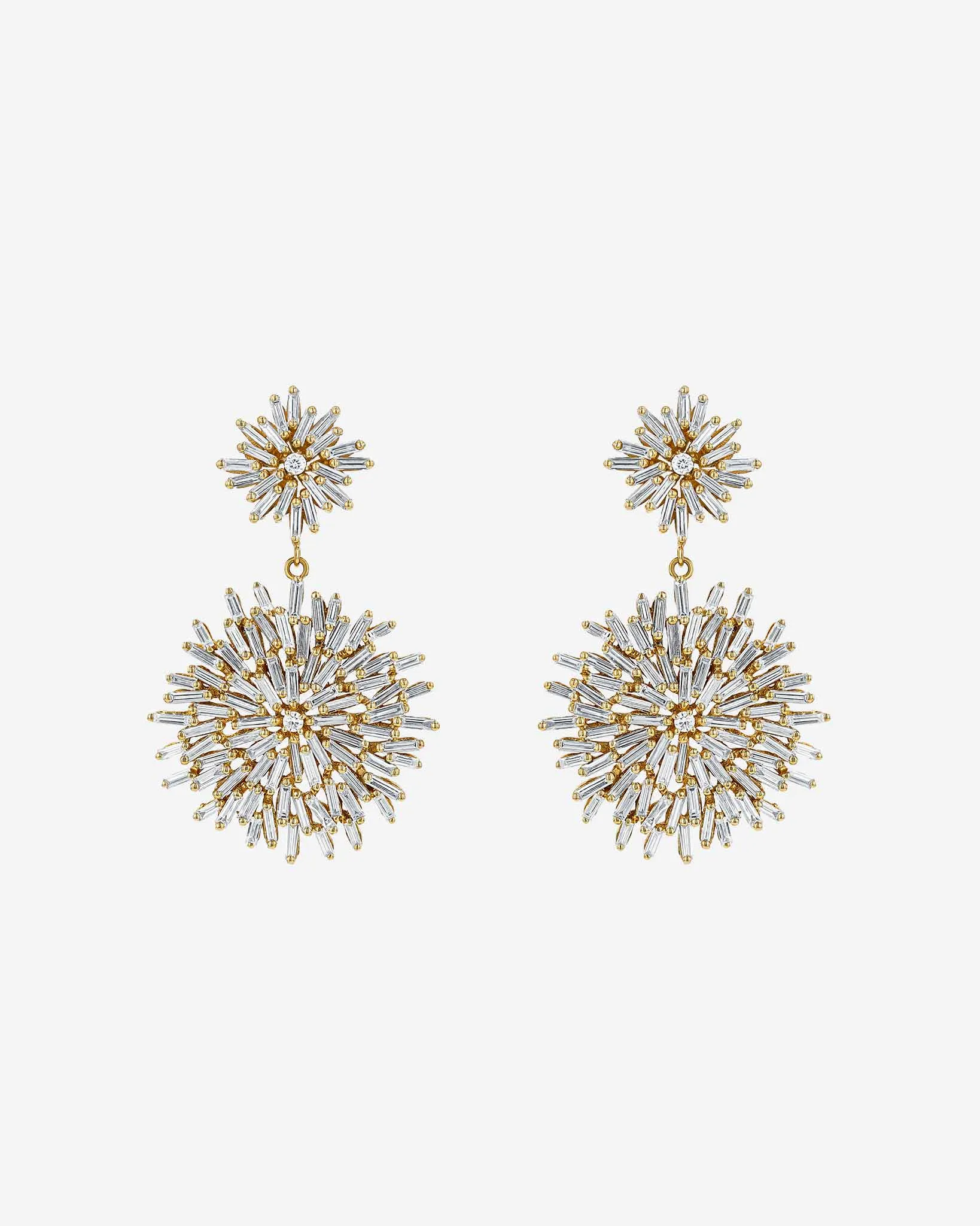 Classic Diamond Midi Flower Drop Earrings