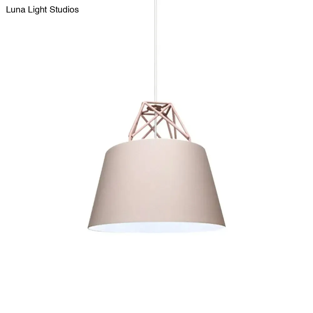 Contemporary Blue/Purple/Pink Cone Pendant Light: Stylish Metal 1-Light Fixture for Restaurants