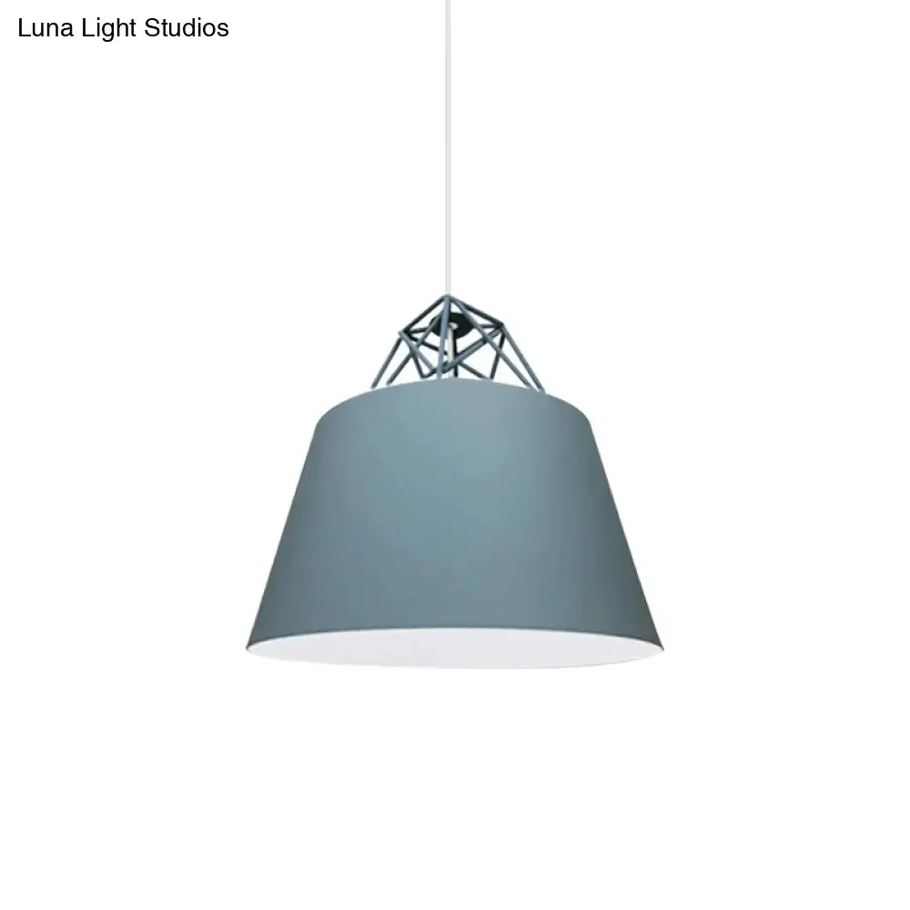 Contemporary Blue/Purple/Pink Cone Pendant Light: Stylish Metal 1-Light Fixture for Restaurants