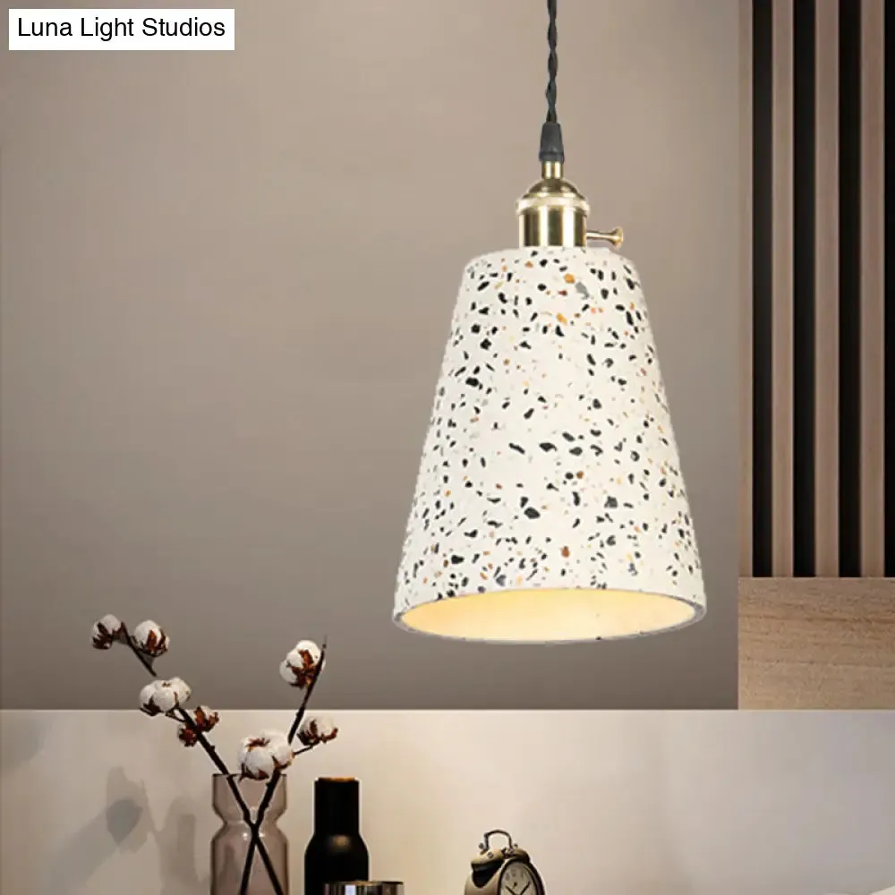 Contemporary Cement Pendant Ceiling Light: Tapered Shade Hanging Light for Cafes