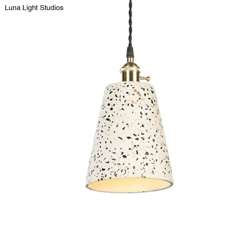 Contemporary Cement Pendant Ceiling Light: Tapered Shade Hanging Light for Cafes