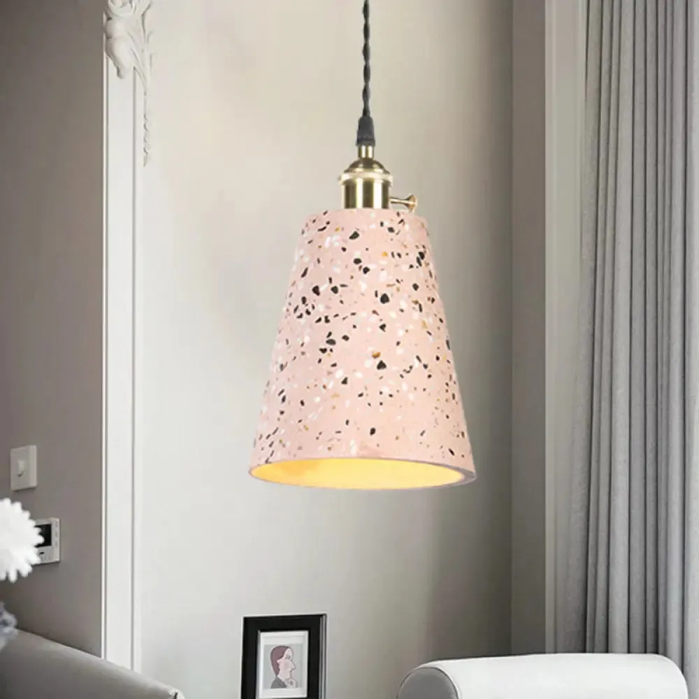 Contemporary Cement Pendant Ceiling Light: Tapered Shade Hanging Light for Cafes