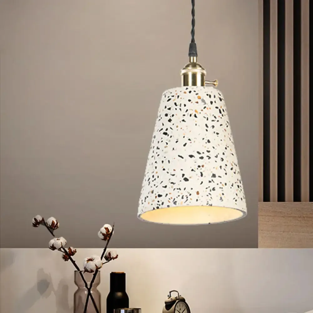 Contemporary Cement Pendant Ceiling Light: Tapered Shade Hanging Light for Cafes