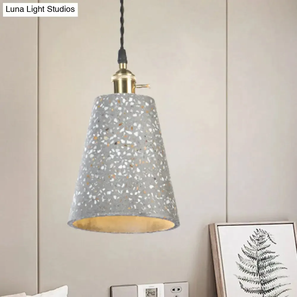 Contemporary Cement Pendant Ceiling Light: Tapered Shade Hanging Light for Cafes