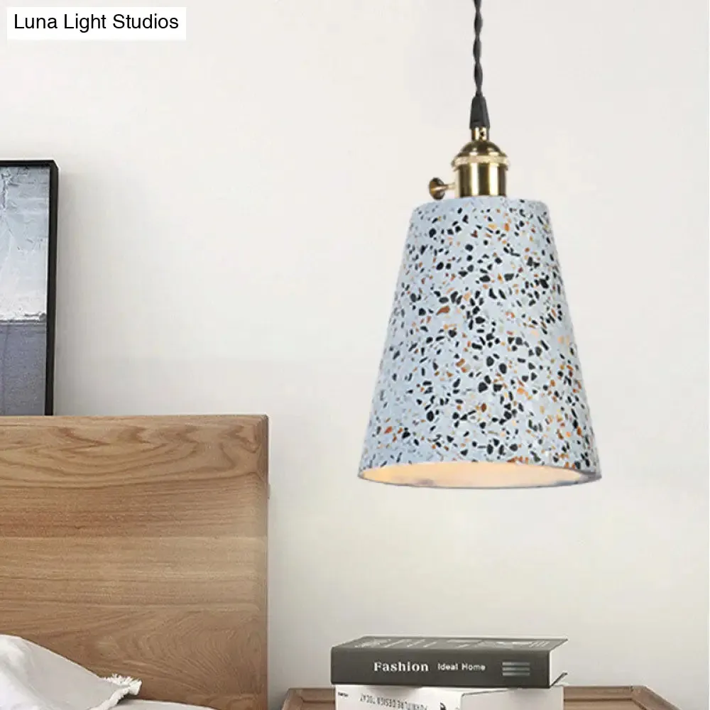 Contemporary Cement Pendant Ceiling Light: Tapered Shade Hanging Light for Cafes