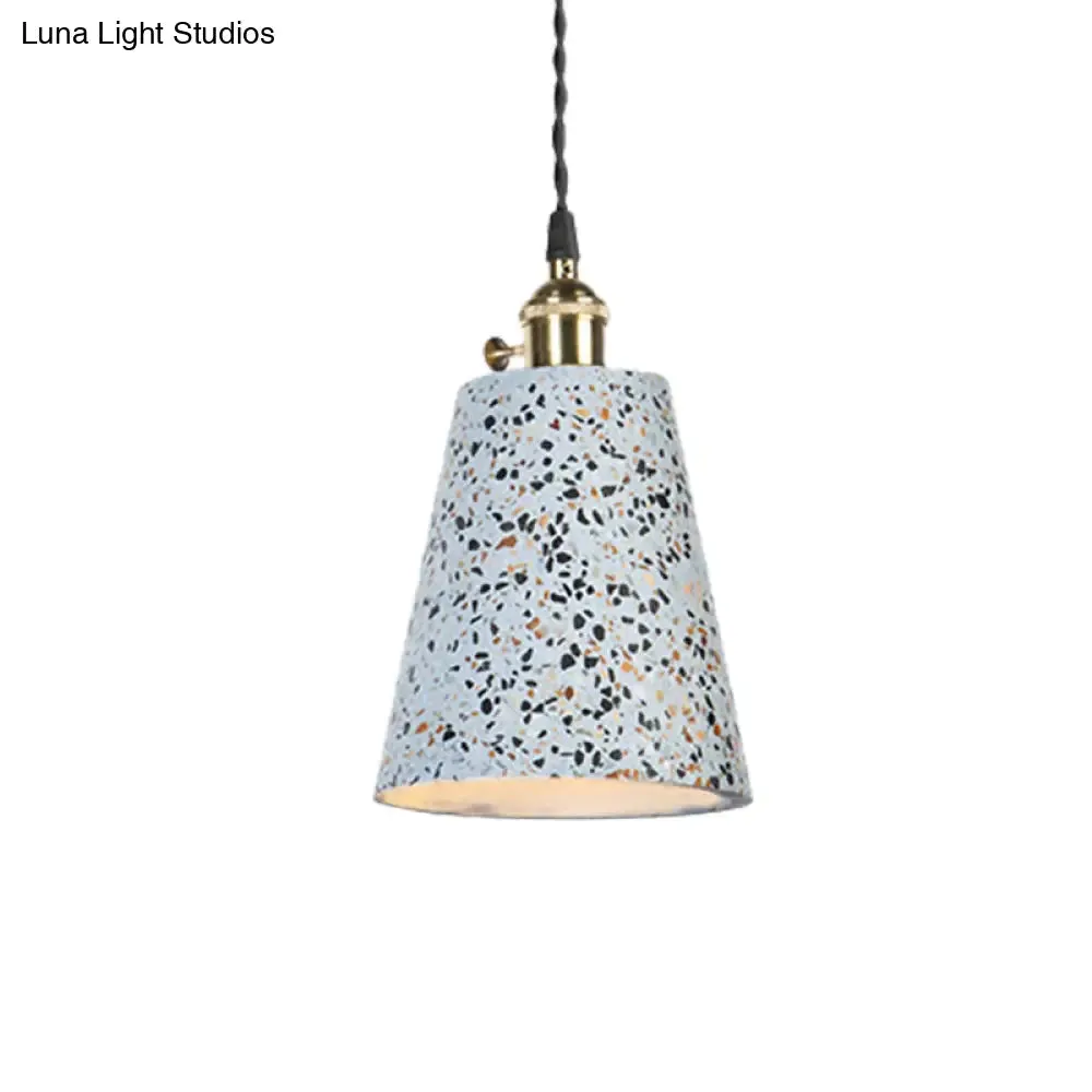 Contemporary Cement Pendant Ceiling Light: Tapered Shade Hanging Light for Cafes