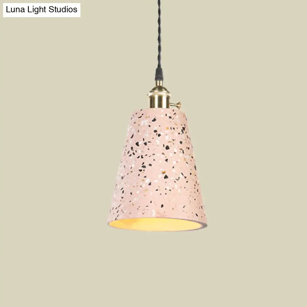 Contemporary Cement Pendant Ceiling Light: Tapered Shade Hanging Light for Cafes