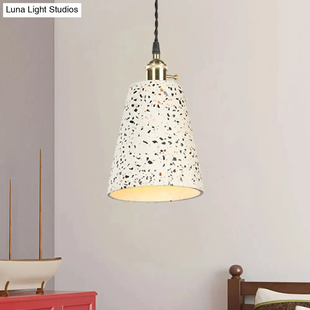 Contemporary Cement Pendant Ceiling Light: Tapered Shade Hanging Light for Cafes