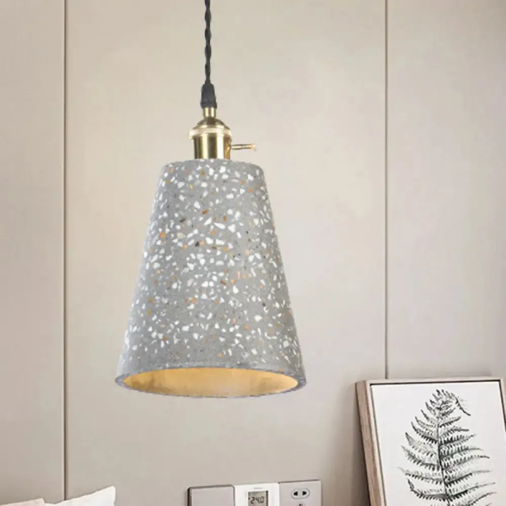 Contemporary Cement Pendant Ceiling Light: Tapered Shade Hanging Light for Cafes