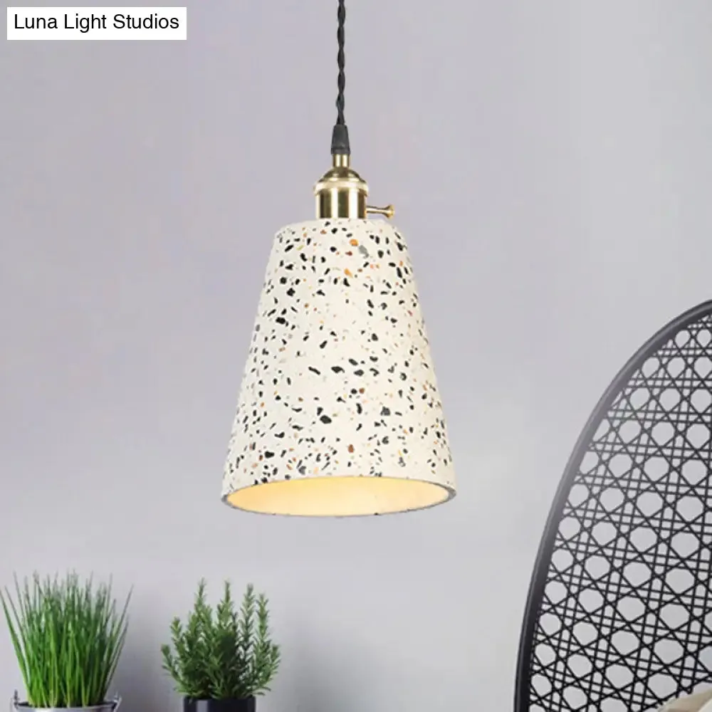 Contemporary Cement Pendant Ceiling Light: Tapered Shade Hanging Light for Cafes