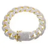 Cuban Link Sterling Silver Bracelet with AAA Cubic Zirconia - Premium ANGUS Collection