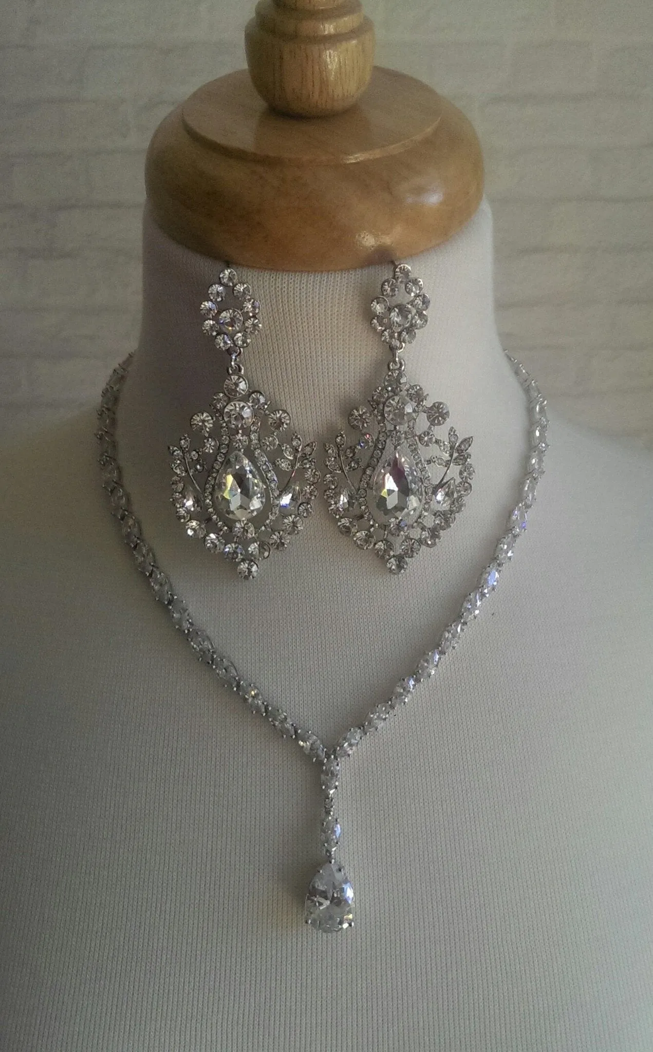 Cubic Zirconia Tear Drop Necklace