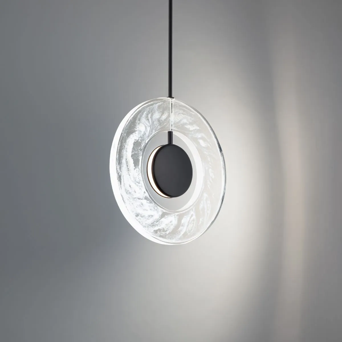 Cymbal 14 in. LED Pendant Light Black finish