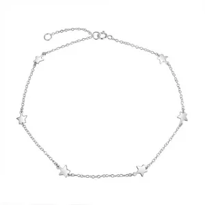 Dainty Celestial Star Anklet Ankle Bracelet Sterling Silver 9-10 Inch