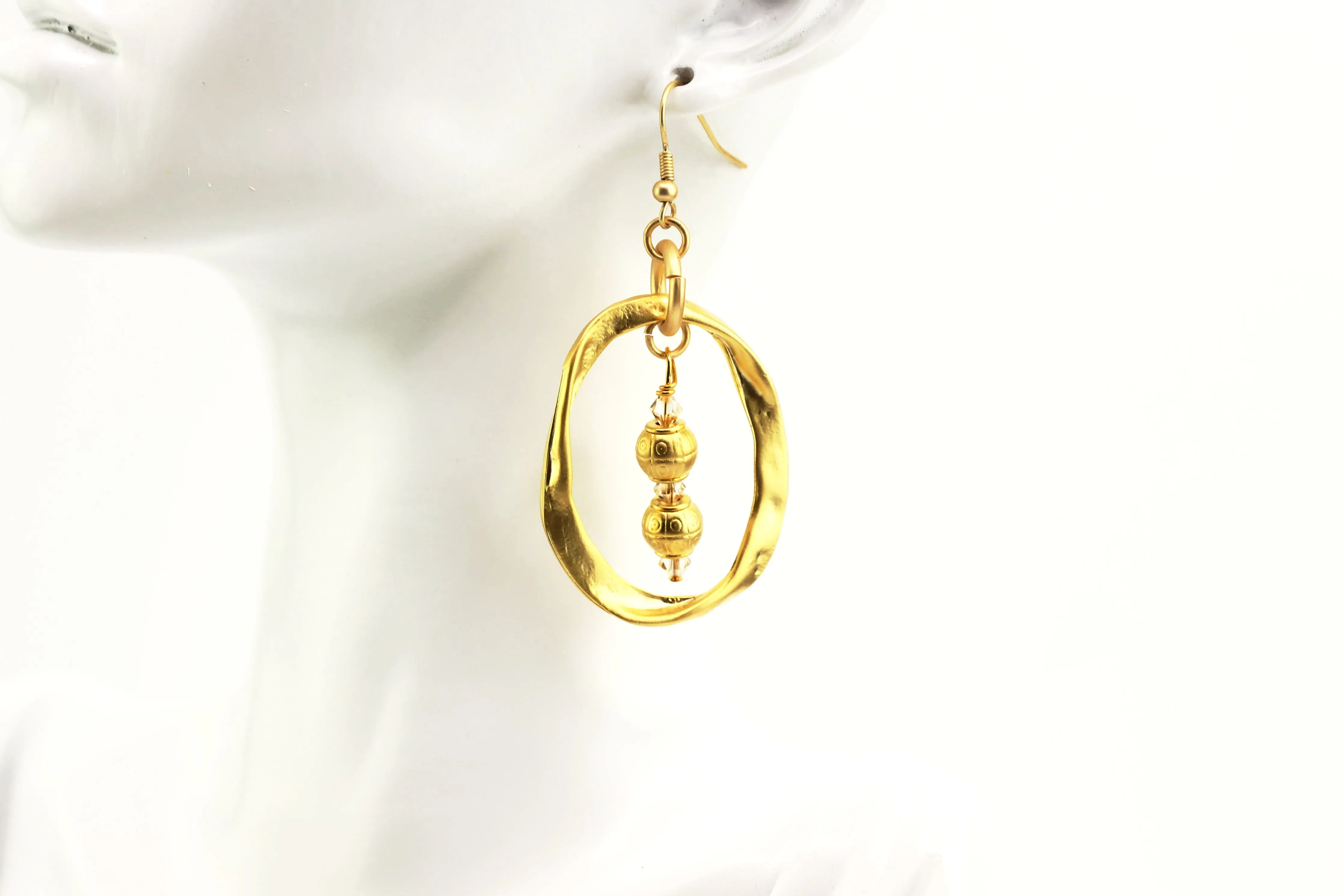 Dangling Gold Drop Earrings