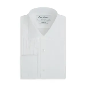 Dewitt White Pleated Dress Shirt