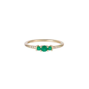 Emerald Trio Equilibrium Ring