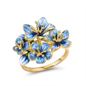 Exquisite Enamel Flower Ring