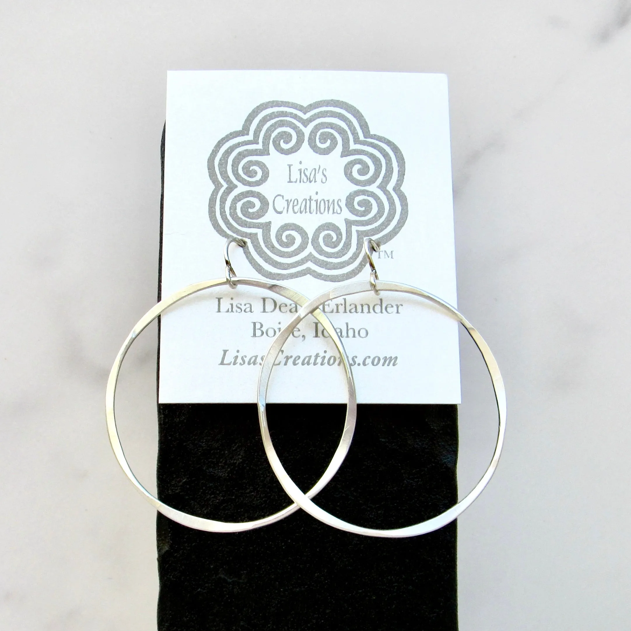 Flattened Hoop Earrings in Three Sizes