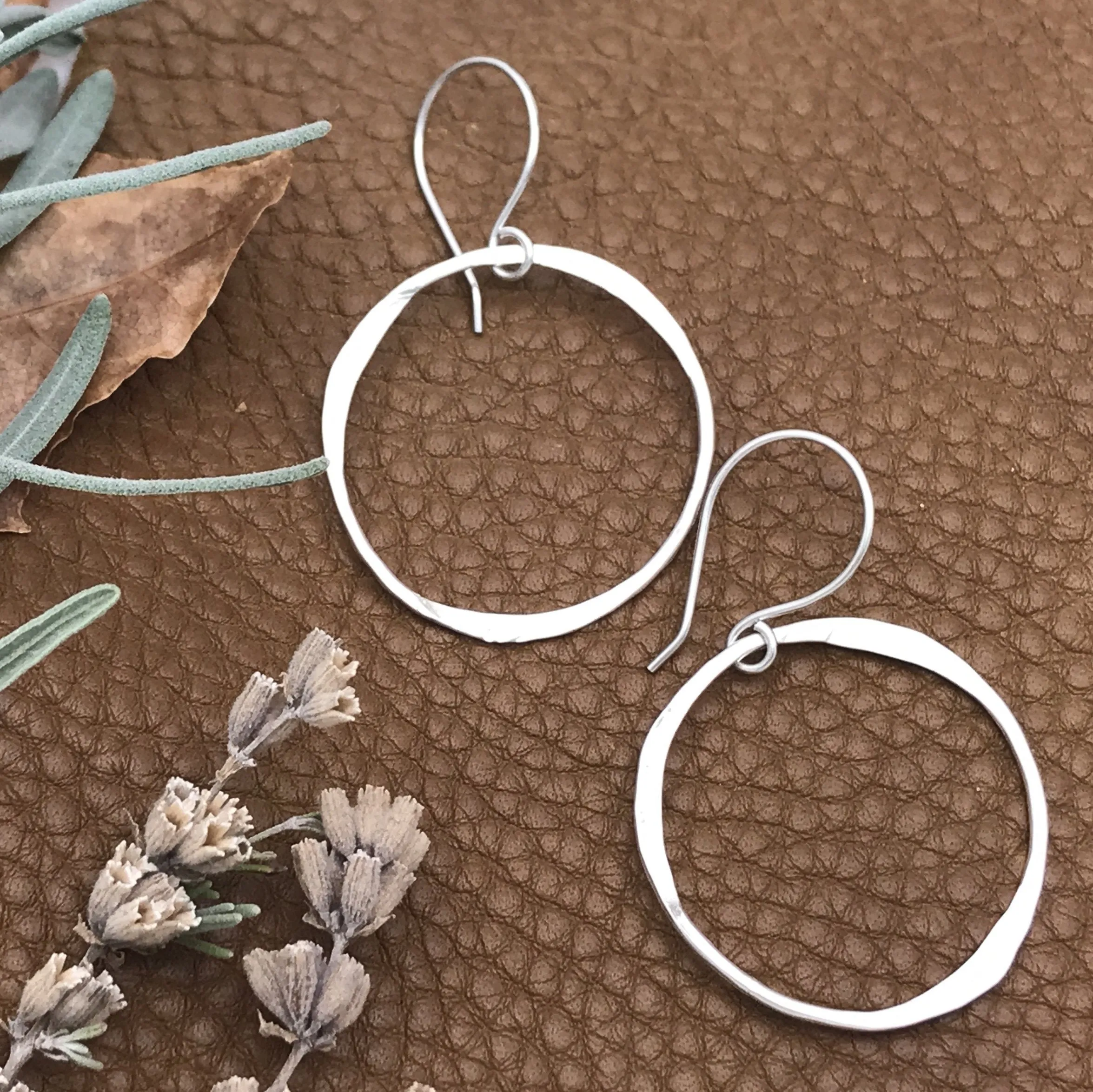 Flattened Hoop Earrings in Three Sizes