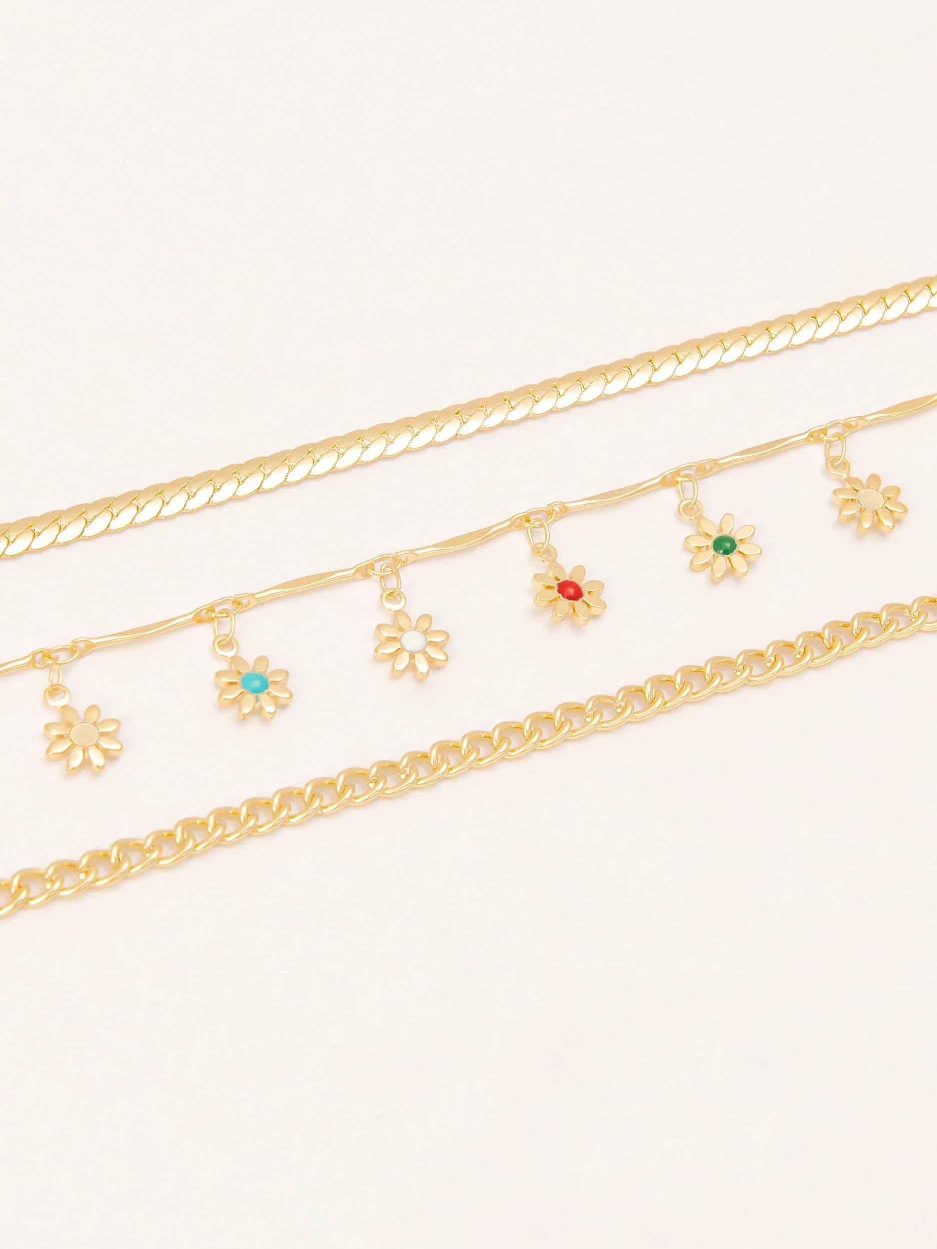 Floral Anklet Set