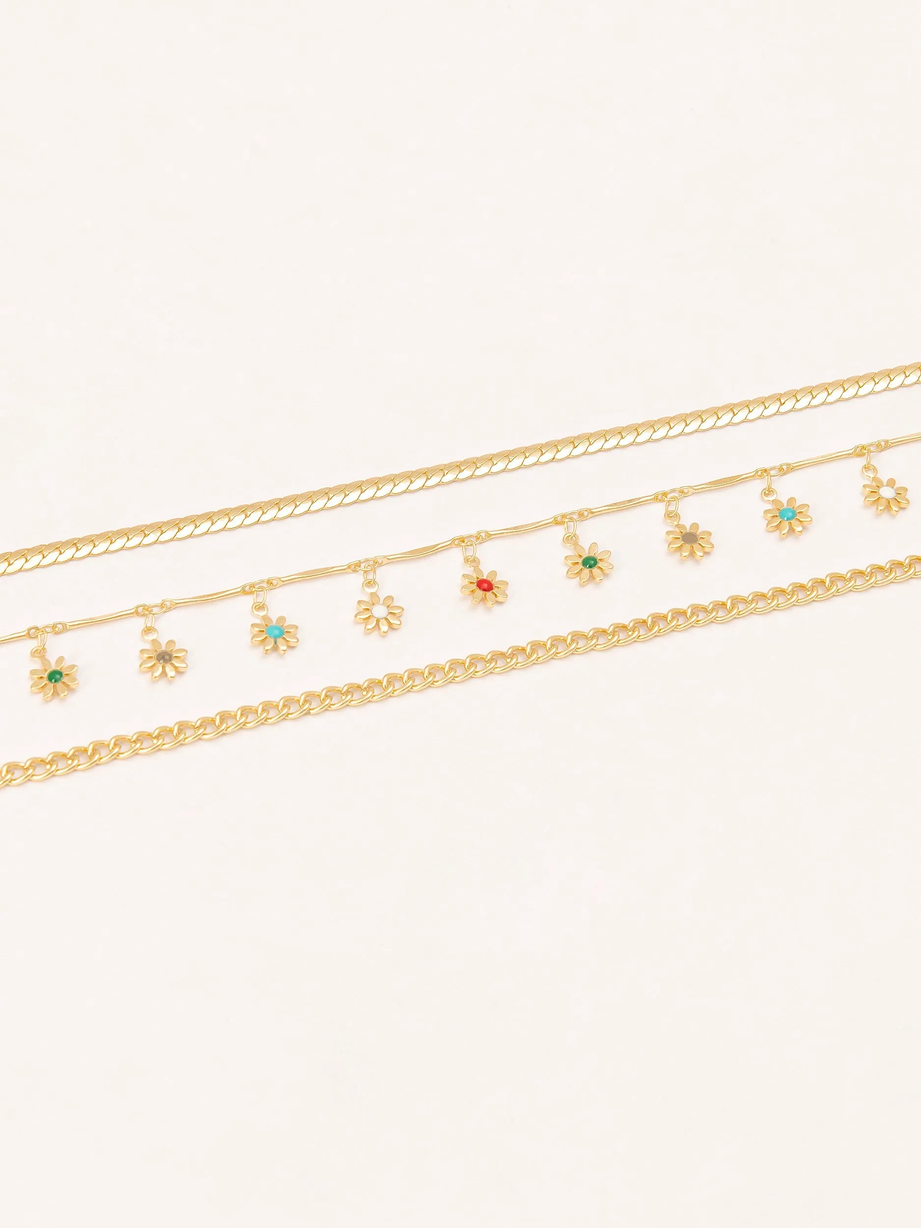 Floral Anklet Set