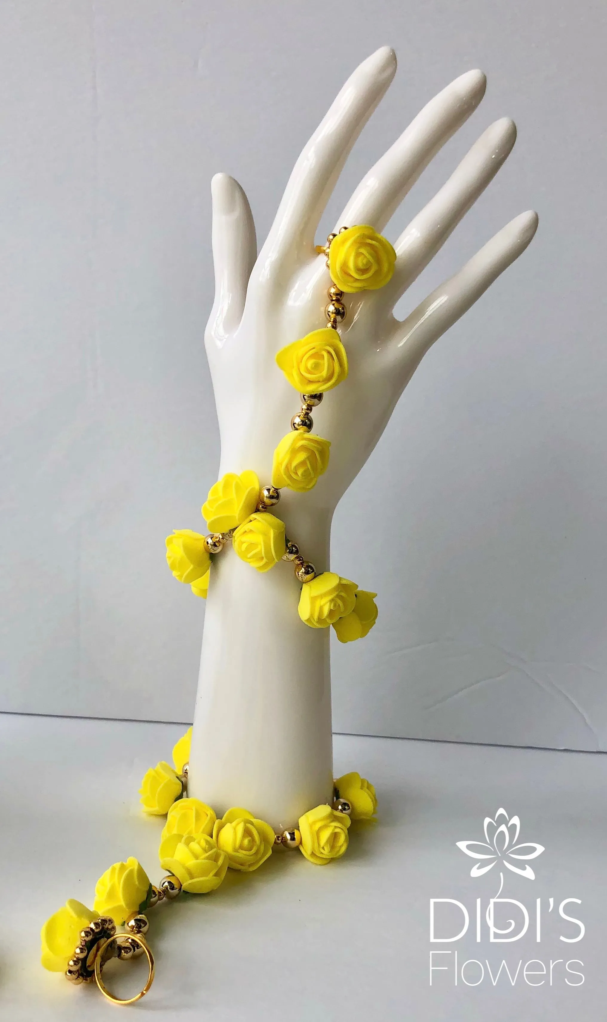 Floral Set - Tikka, Earrings, Hand Pieces & Anklets