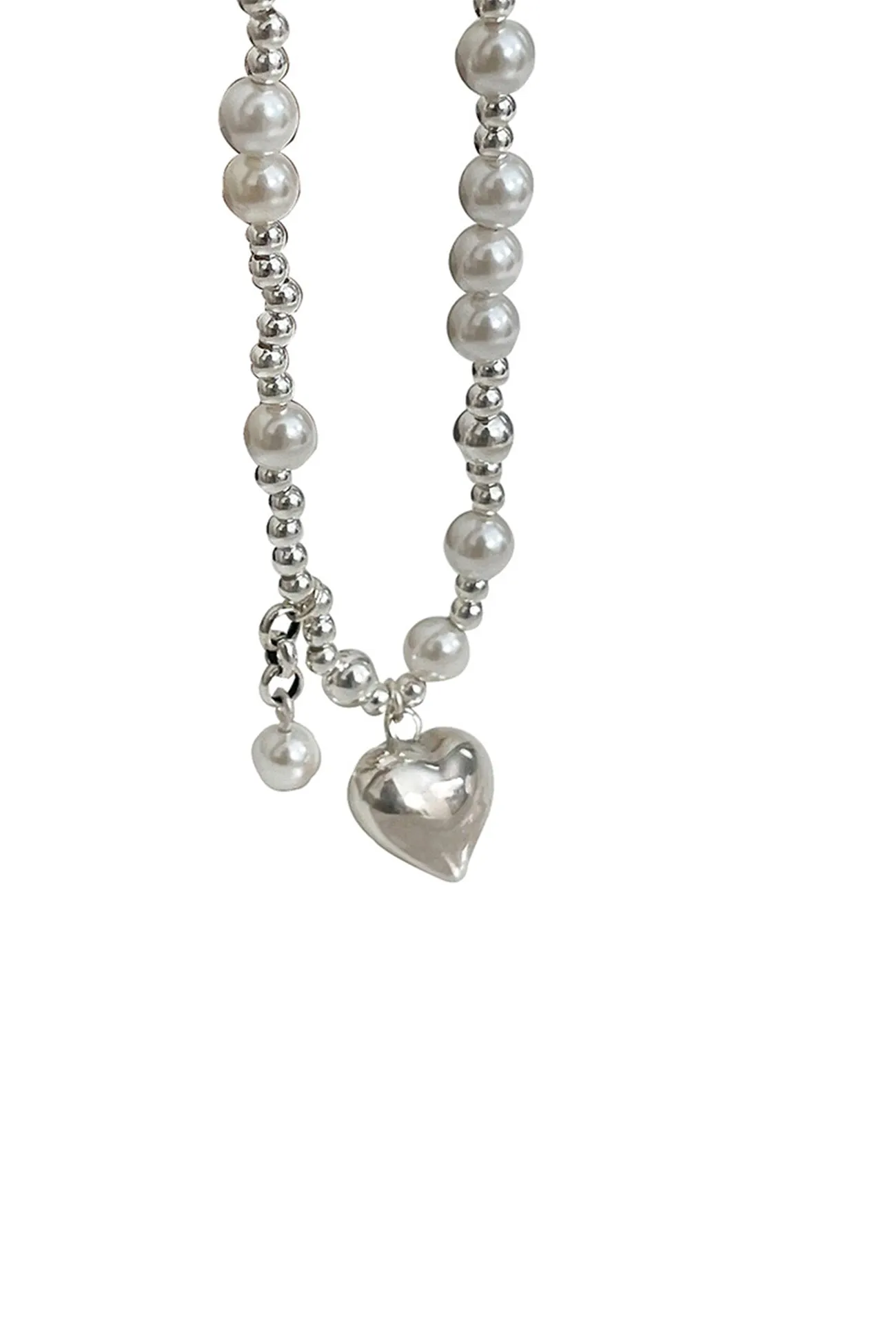 Flytonn-Valentine's Day gift Pearl Peach Heart Pendant Necklaces