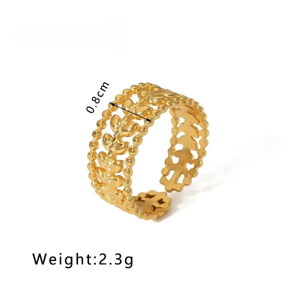 Geometric Style Open Gold Ring JLTR0452