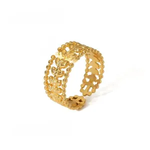 Geometric Style Open Gold Ring JLTR0452