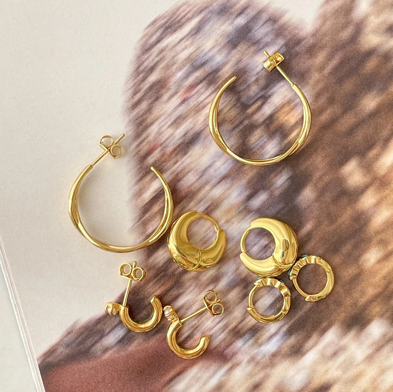 Gold Celine Hoops